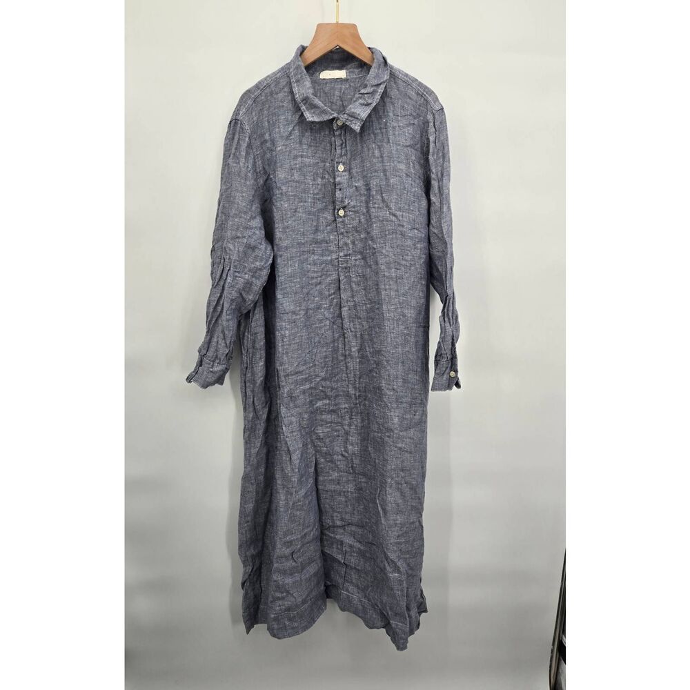 CP Shades 100% Linen 3/4 Sleeve Dress Long Midi Summer Comfort